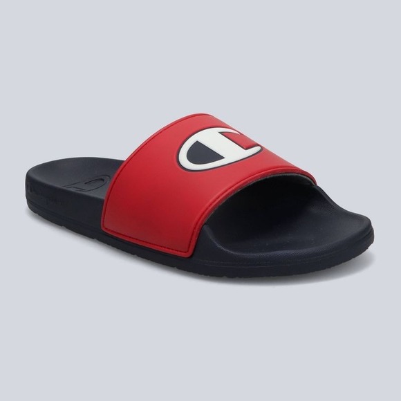 Champion Other - Champion Kids Red Black Blue Logo IPO Slide Sandals Slip On Shoes Boys Girls